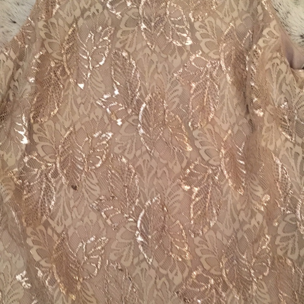 Ralph Lauren Tan and Gold A-Line Mini Dress - Picture 10 of 12